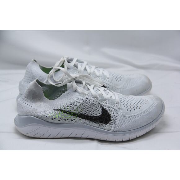 Nike Free RN Flyknit Running Shoes Womens Size 10 White Platinum Sneakers - Picture 1 of 9